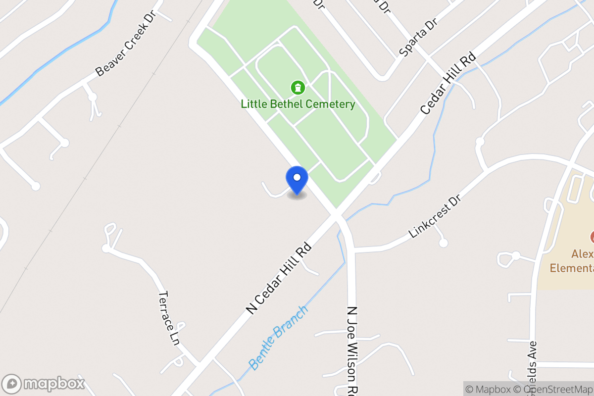 Map of 1821 Cedar Hill Rd