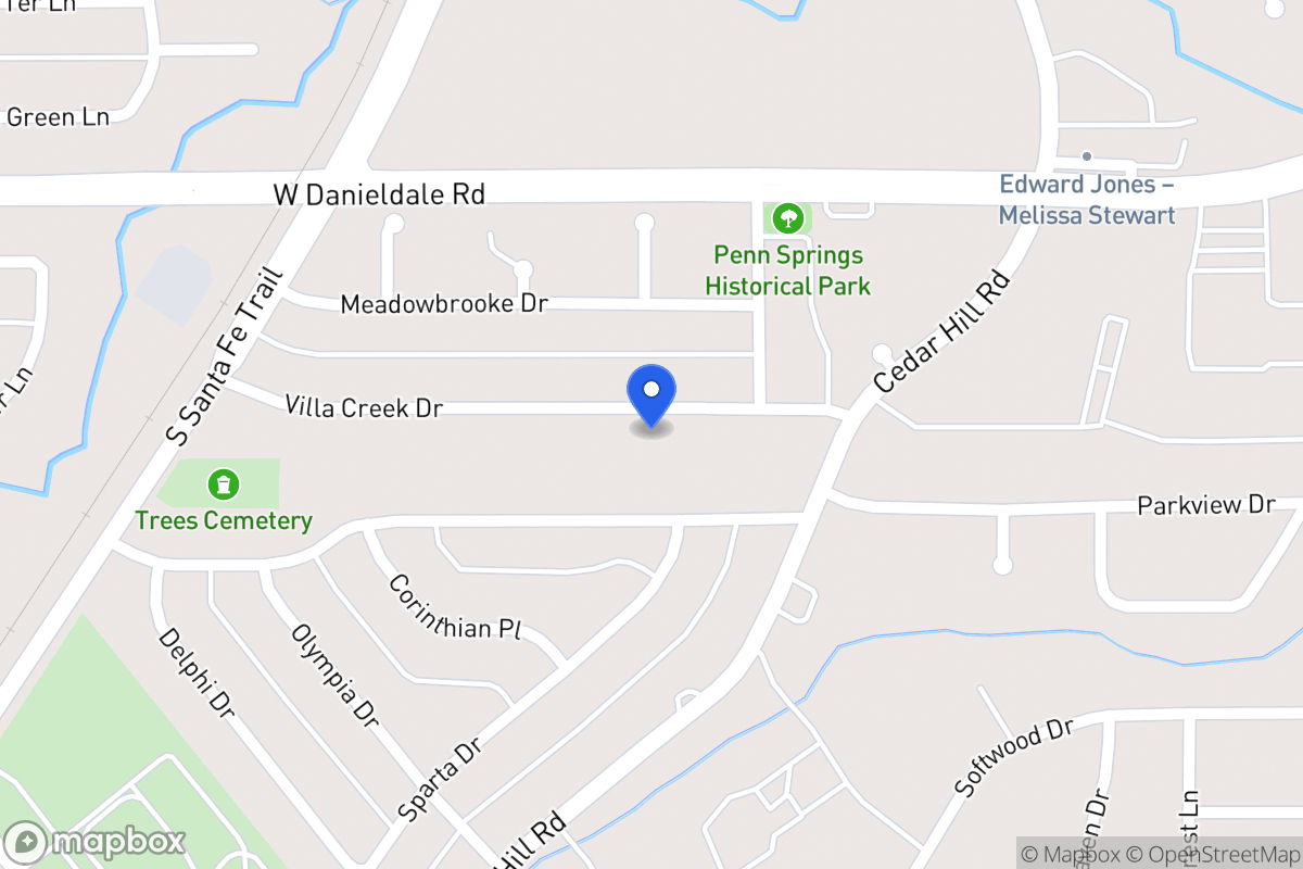 Map of 614 Villa Creek Dr