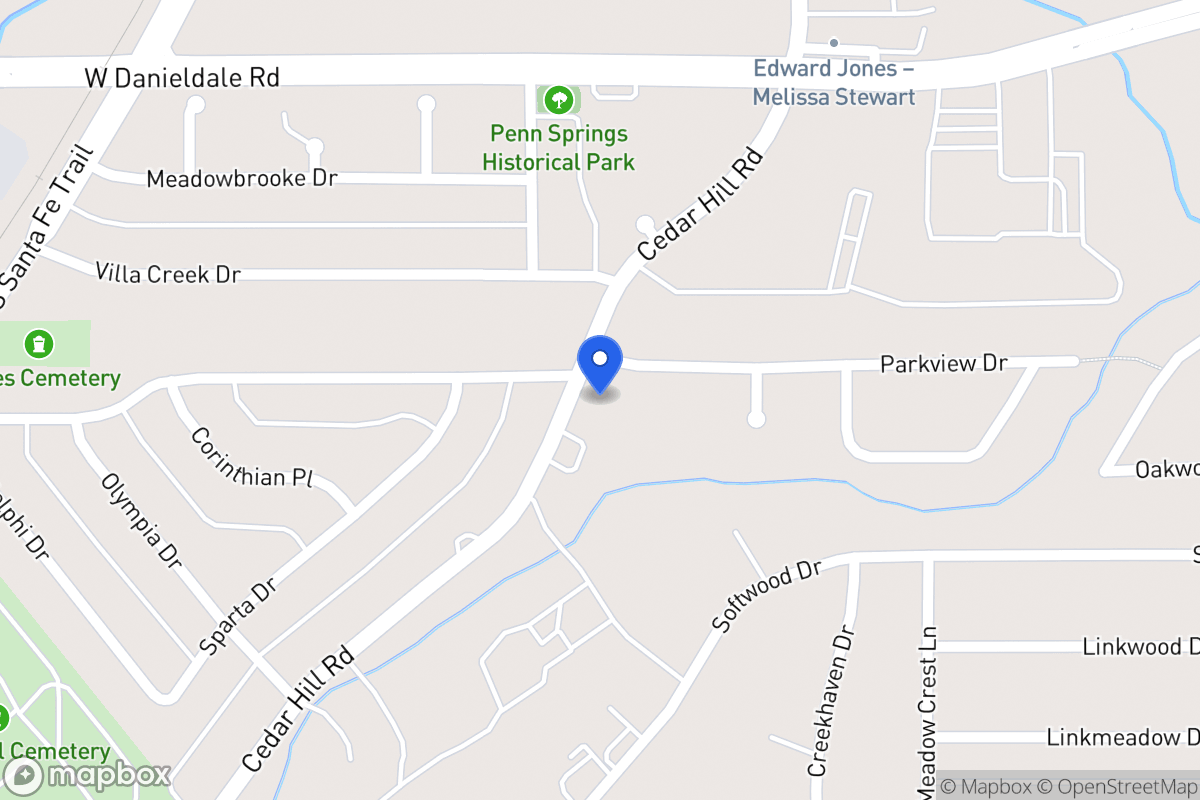 Map of 1626 Cedar Hill Rd