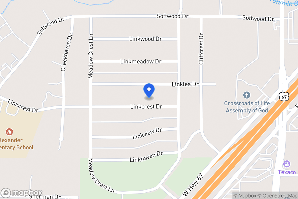Map of 323 Linkcrest Dr