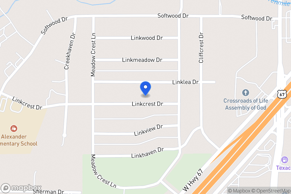 Map of 327 Linkcrest Dr