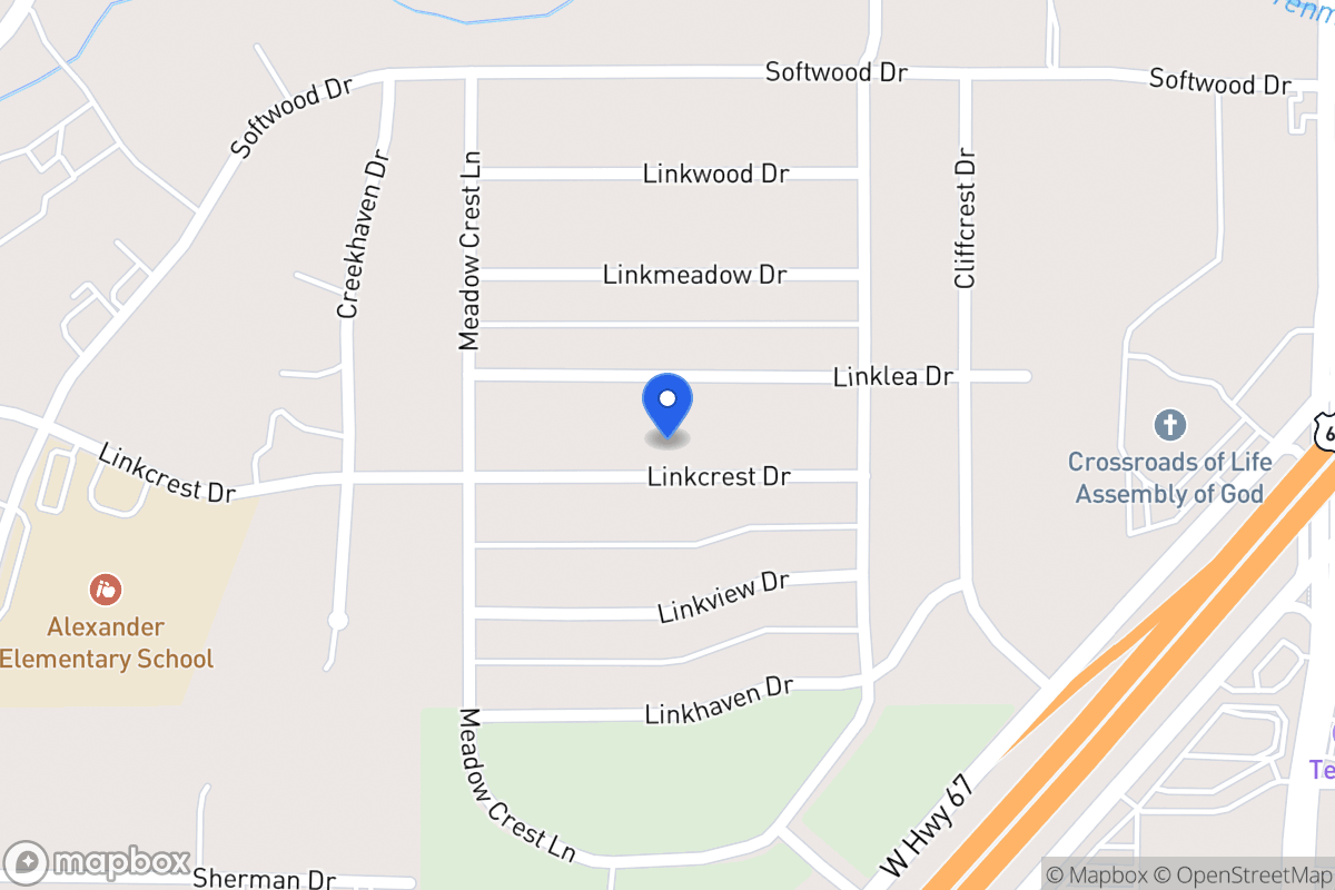 Map of 335 Linkcrest Dr