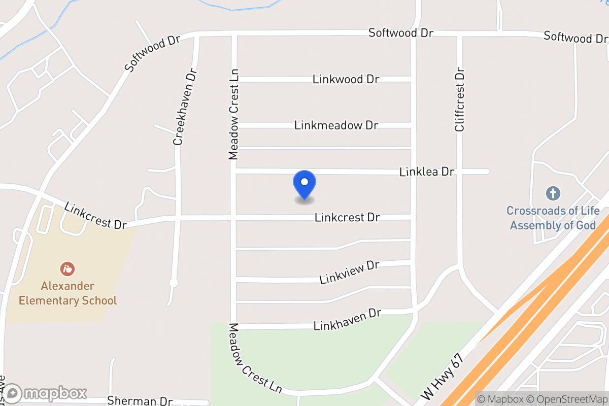 Map of 343 Linkcrest Dr