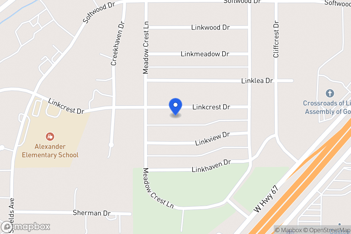 Map of 350 Linkcrest Dr