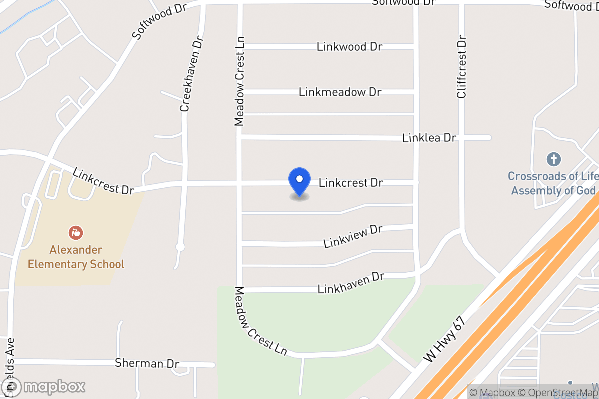 Map of 346 Linkcrest Dr