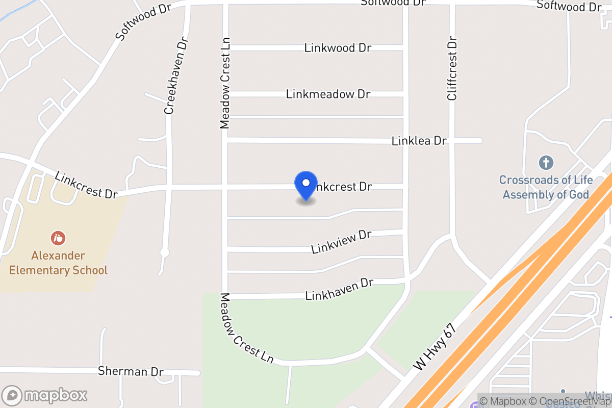 Map of 338 Linkcrest Dr