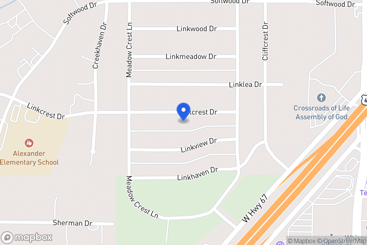 Map of 334 Linkcrest Dr