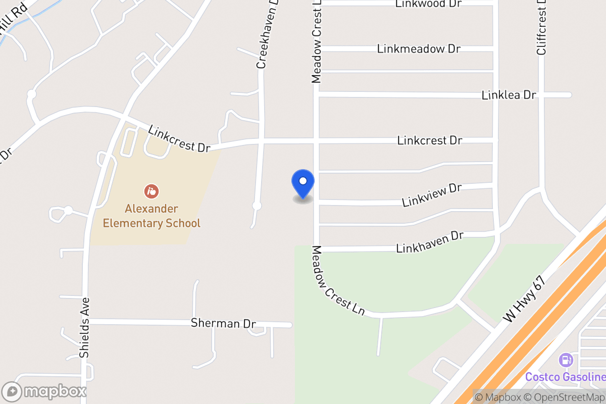 Map of 1823 Meadowcrest Ln
