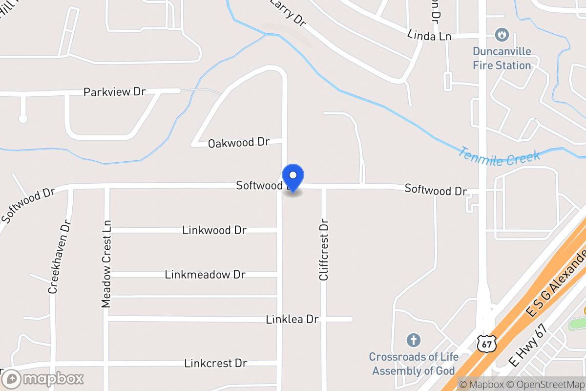 Map of 1702 Ten Mile Ln