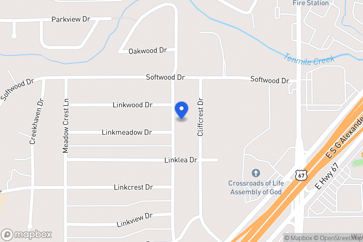 Map of 1726 Ten Mile Ln