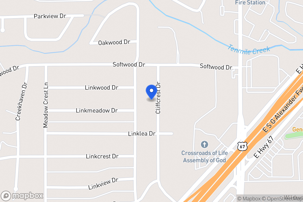 Map of 1727 Cliffcrest Dr