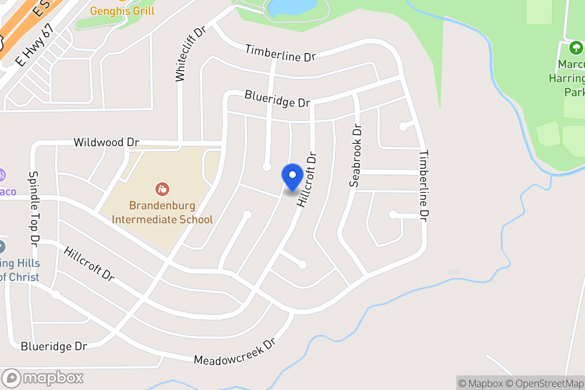 Map of 1831 S Hillcroft Dr