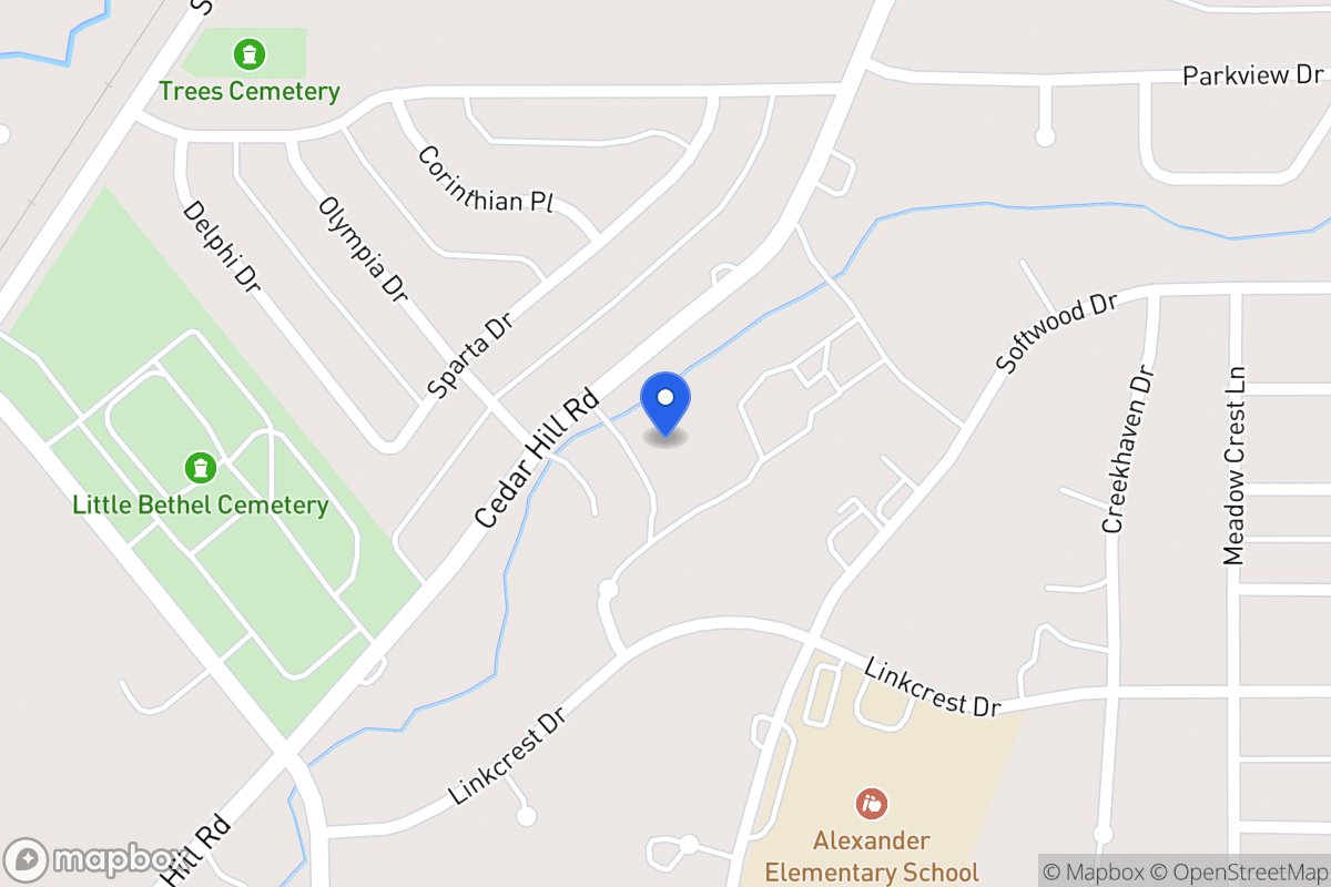 Map of 1714 Cedar Hill Rd