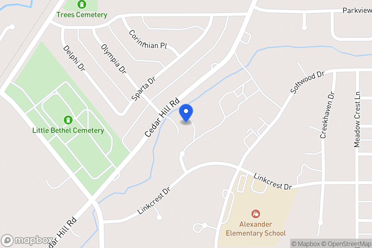 Map of 1718 Cedar Hill Rd