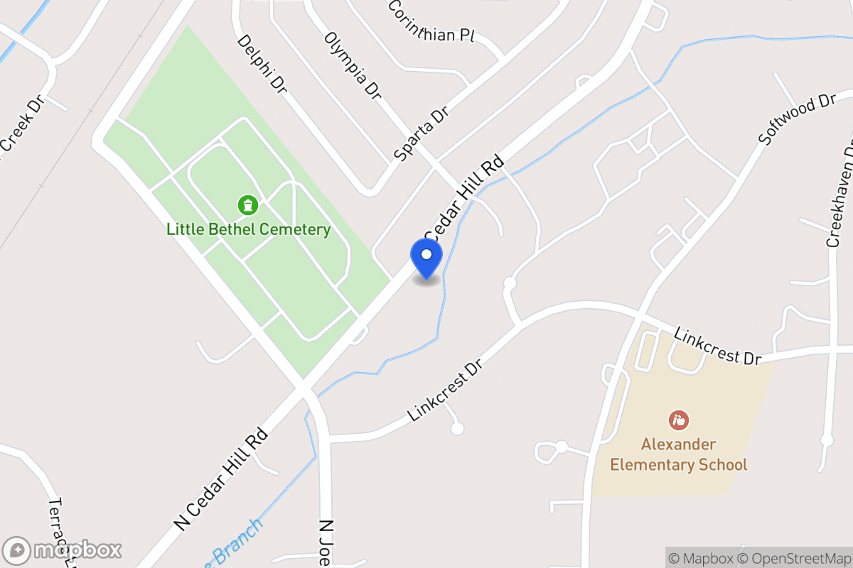 Map of 1802 Cedar Hill Rd