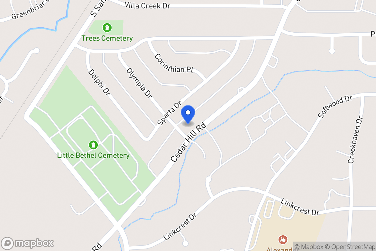 Map of 1723 Cedar Hill Rd