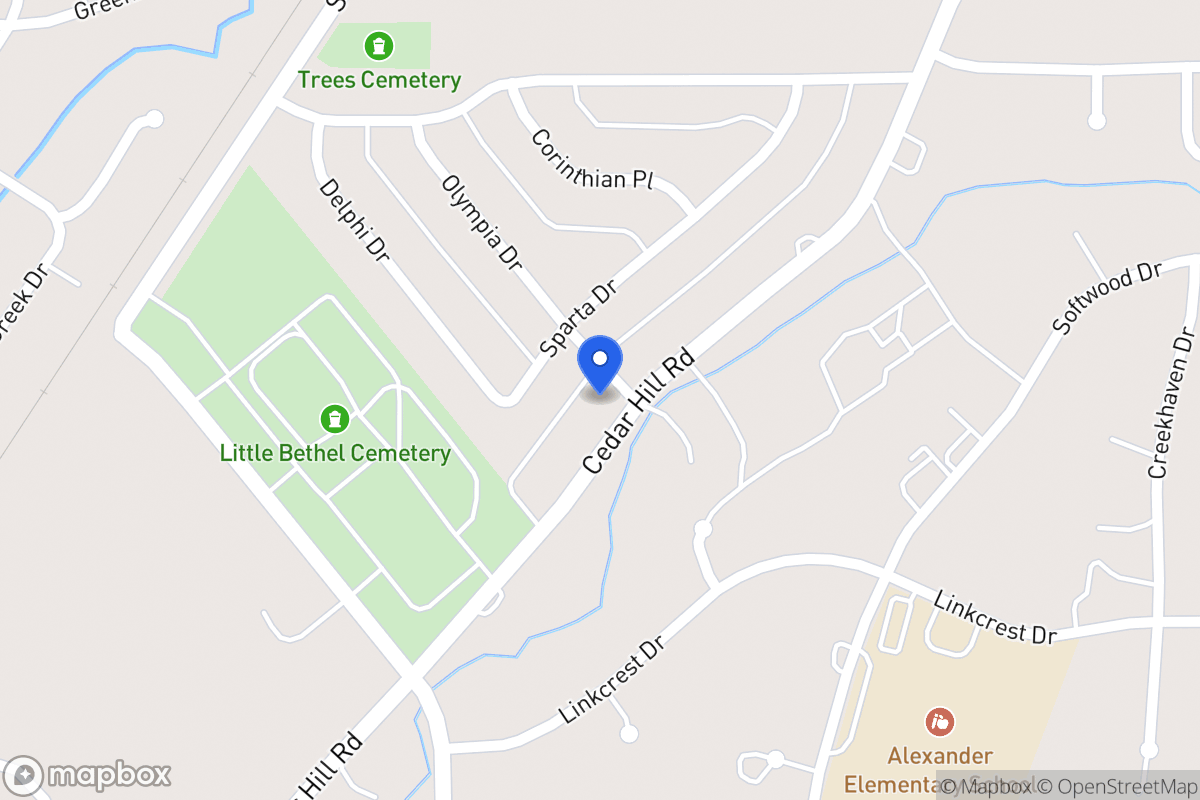 Map of 1727 Cedar Hill Rd