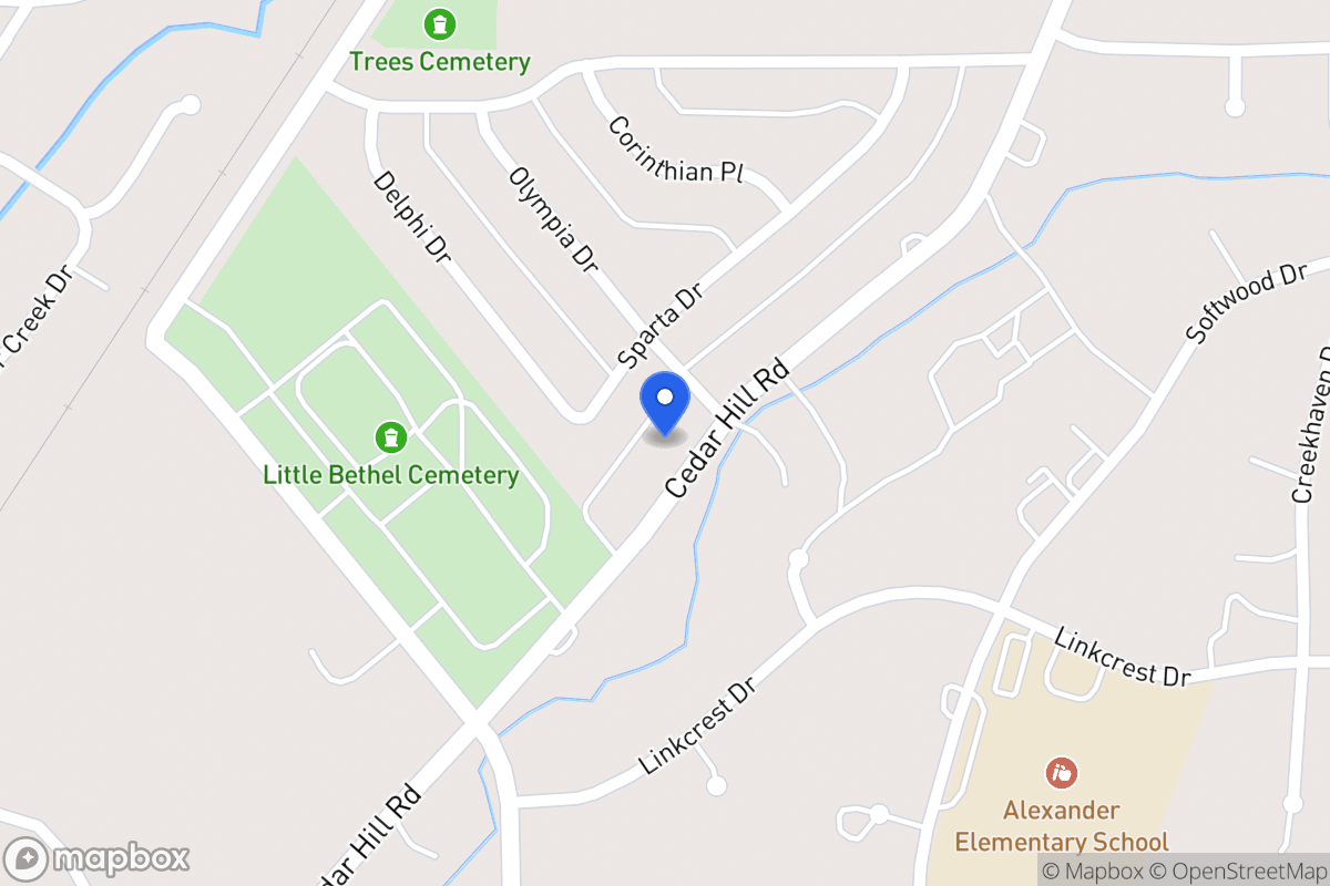 Map of 1731 Cedar Hill Rd