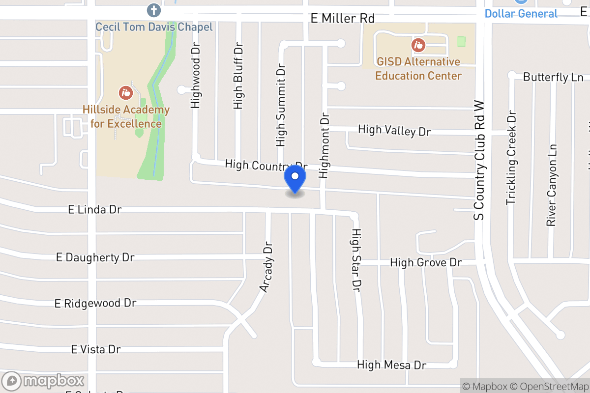 Map of 1101 E Linda Dr