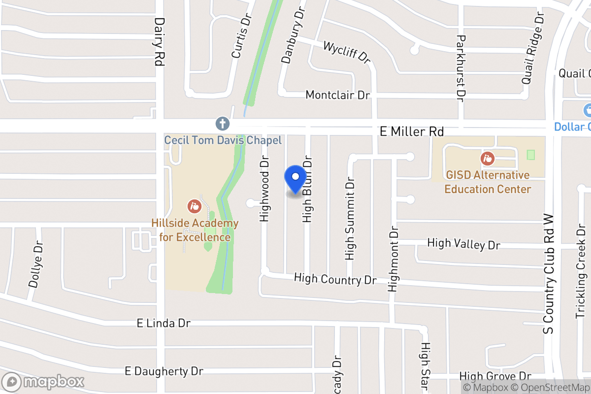 Map of 2025 High Bluff Dr