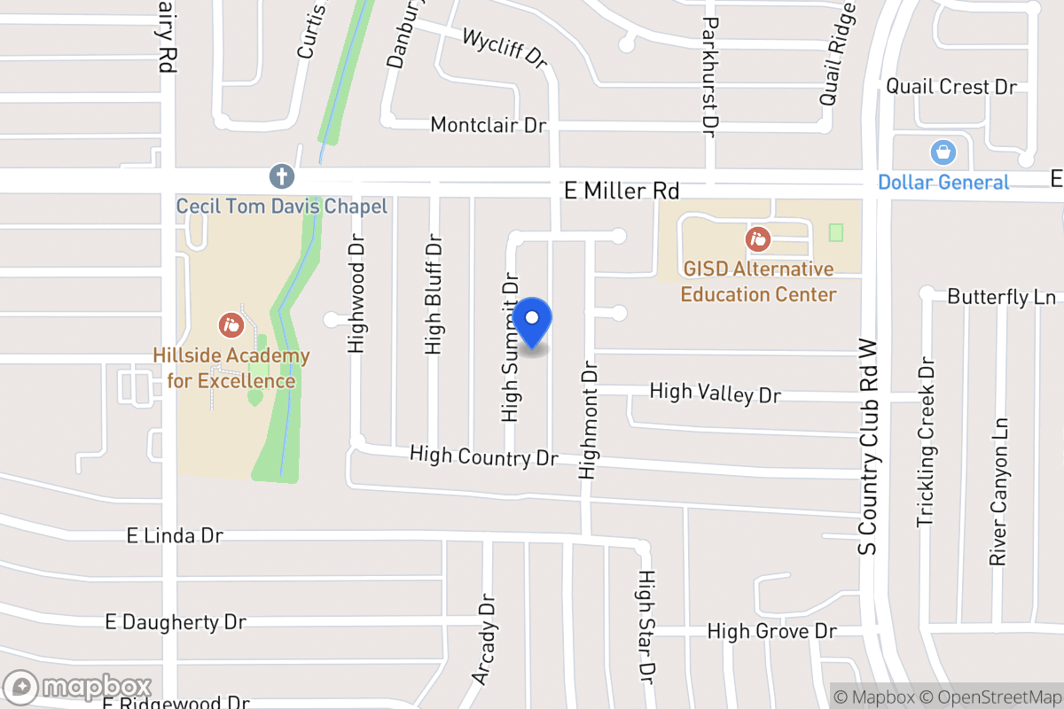 Map of 2102 High Summit Dr