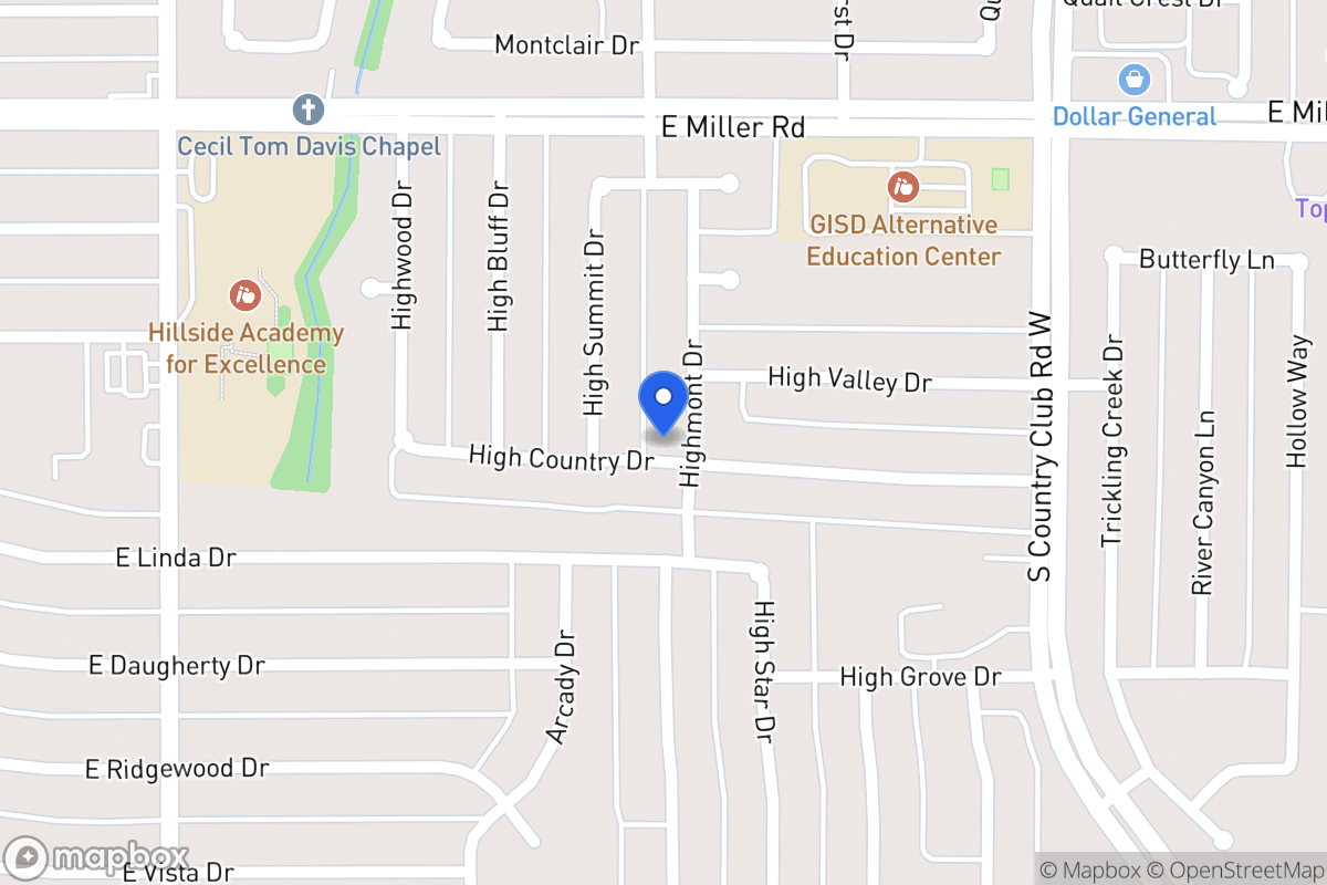 Map of 2121 Highmont Dr