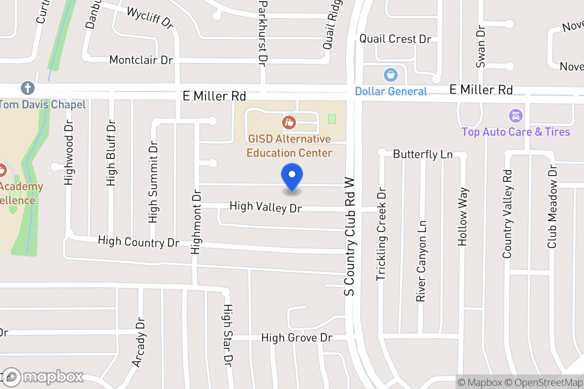 Map of 1205 High Valley Dr