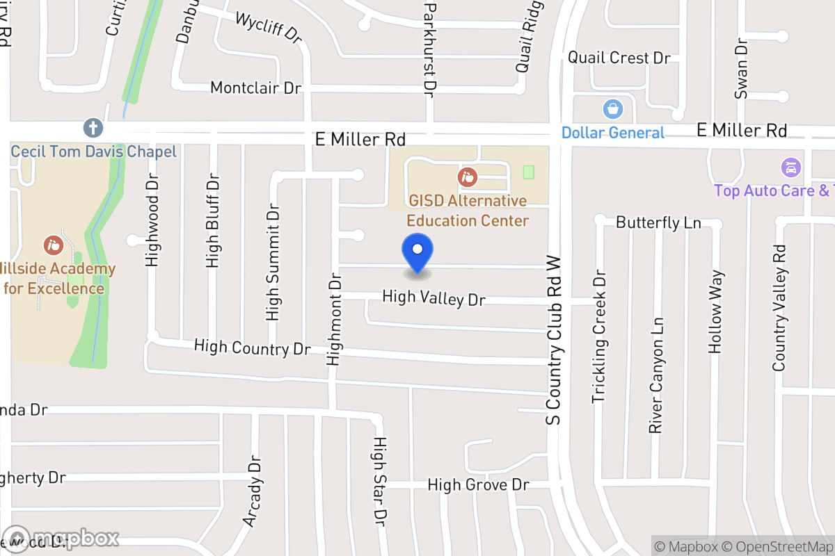 Map of 1121 High Valley Dr