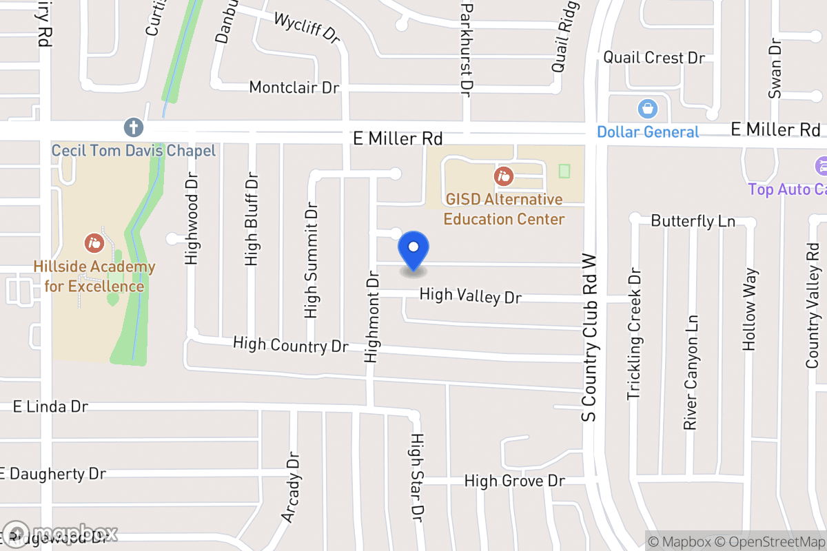 Map of 1109 High Valley Dr