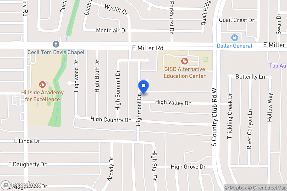 Map of 1101 High Valley Dr