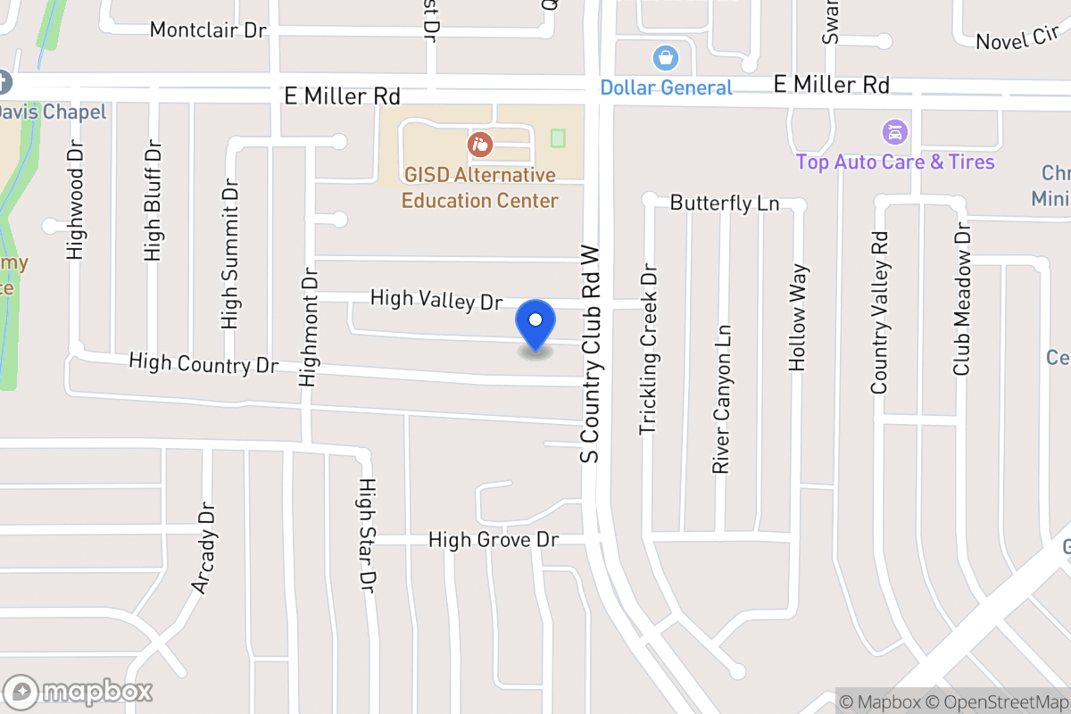 Map of 1221 High Country Dr