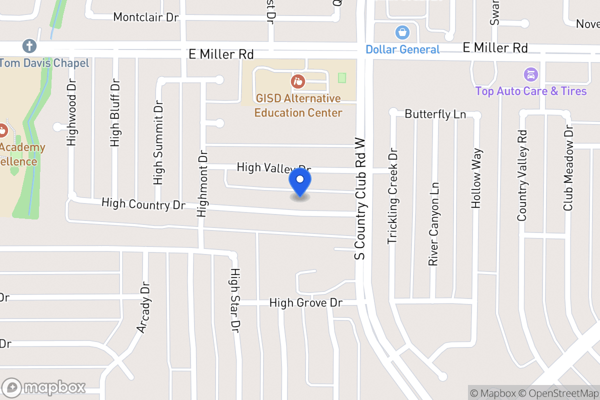 Map of 1209 High Country Dr