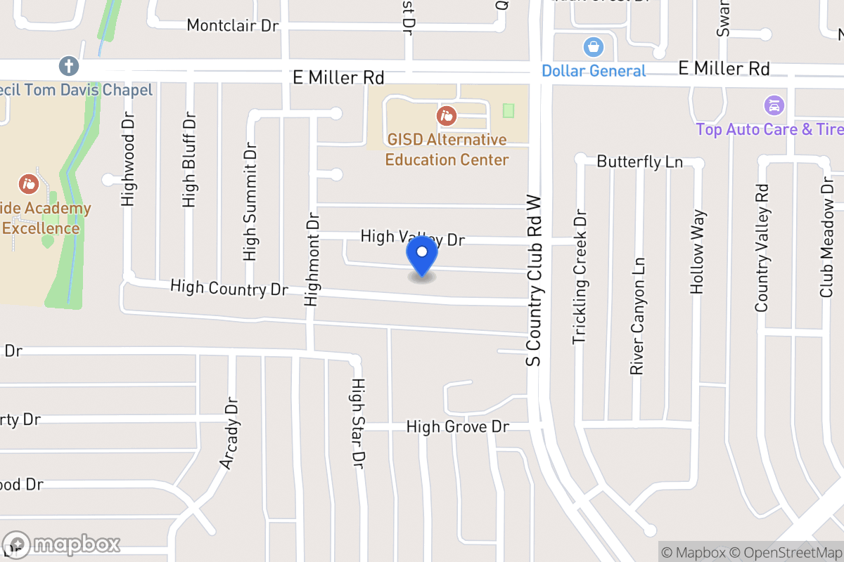 Map of 1201 High Country Dr