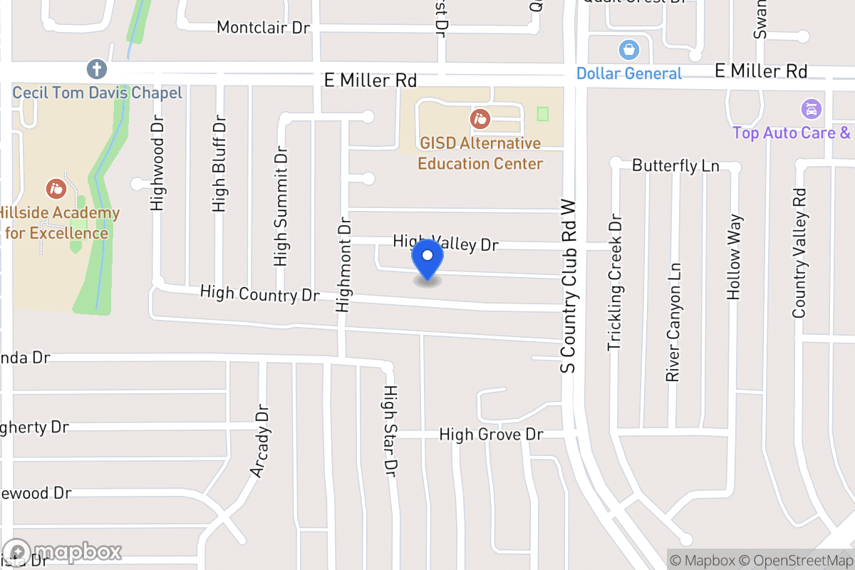 Map of 1121 High Country Dr