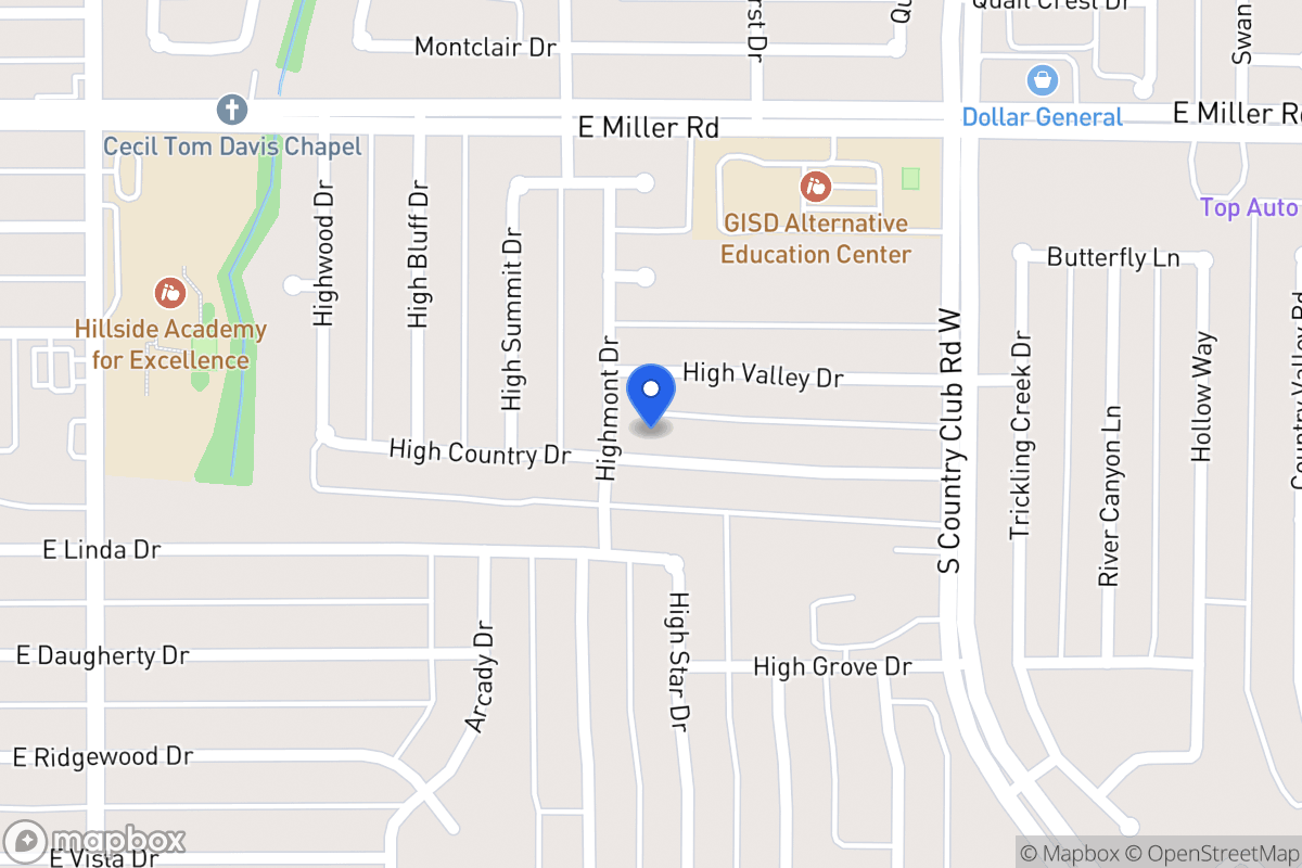 Map of 1105 High Country Dr