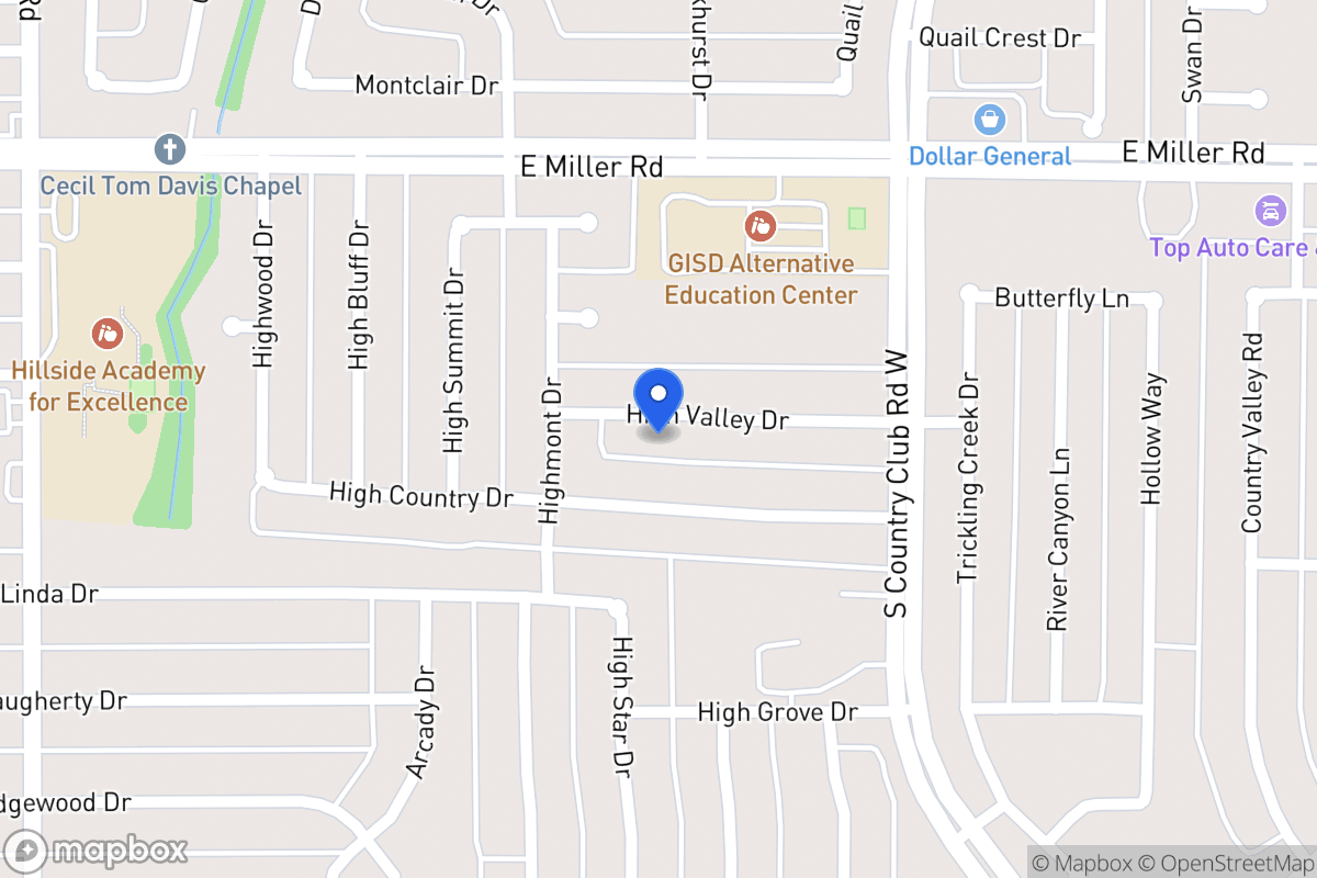 Map of 1118 High Valley Dr