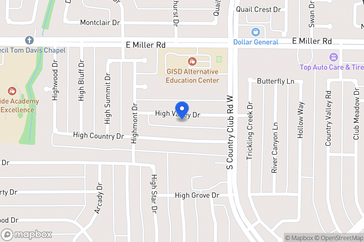 Map of 1130 High Valley Dr