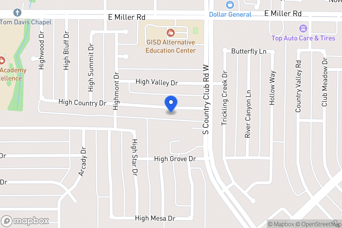 Map of 1210 High Country Dr