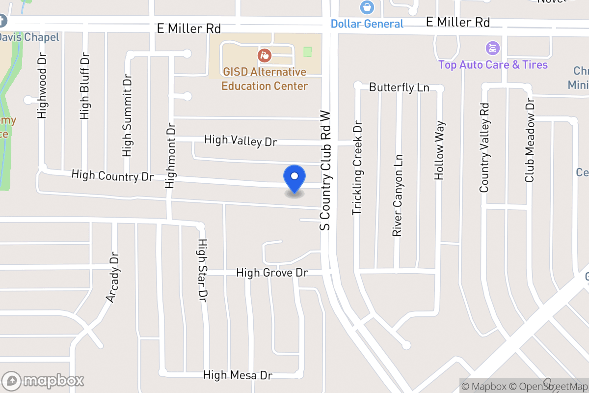 Map of 1222 High Country Dr