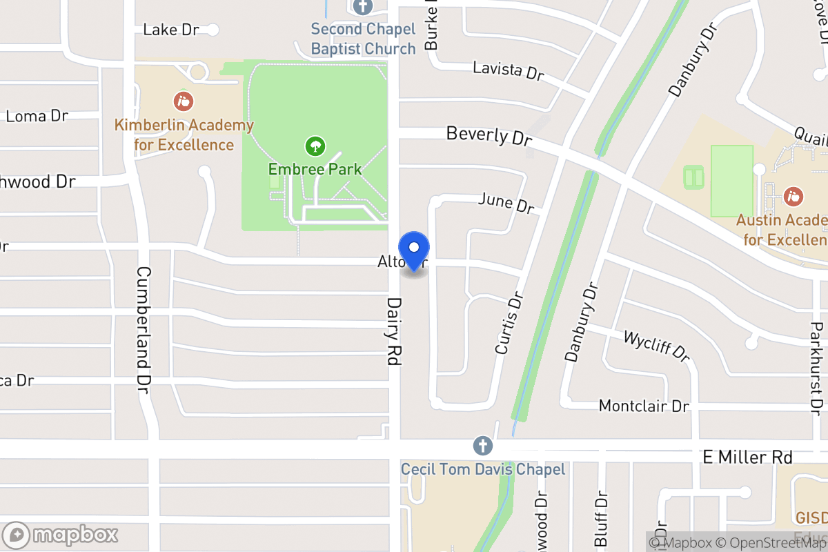 Map of 1801 Burke Dr