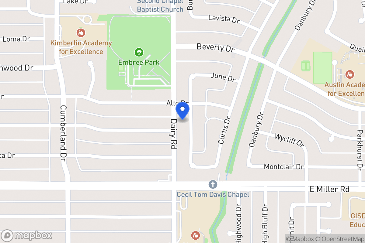 Map of 1809 Burke Dr