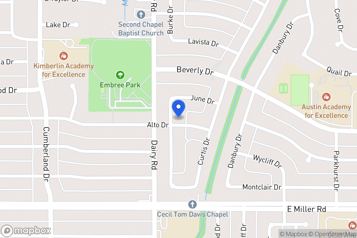 Map of 1718 Burke Dr