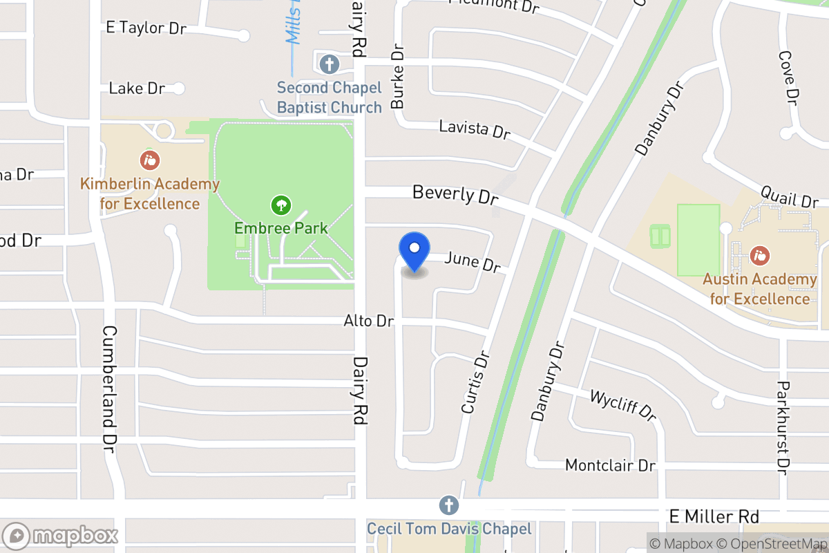 Map of 1710 Burke Dr