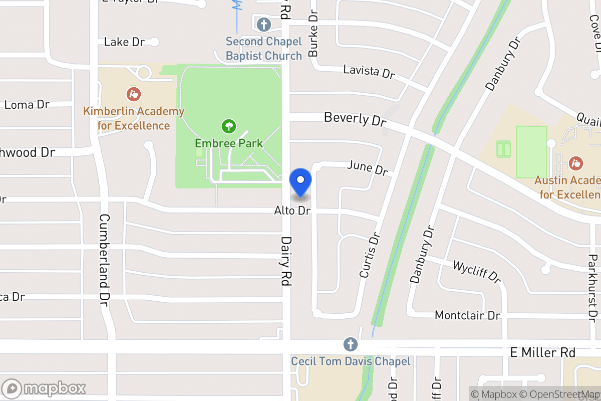Map of 1717 Burke Dr