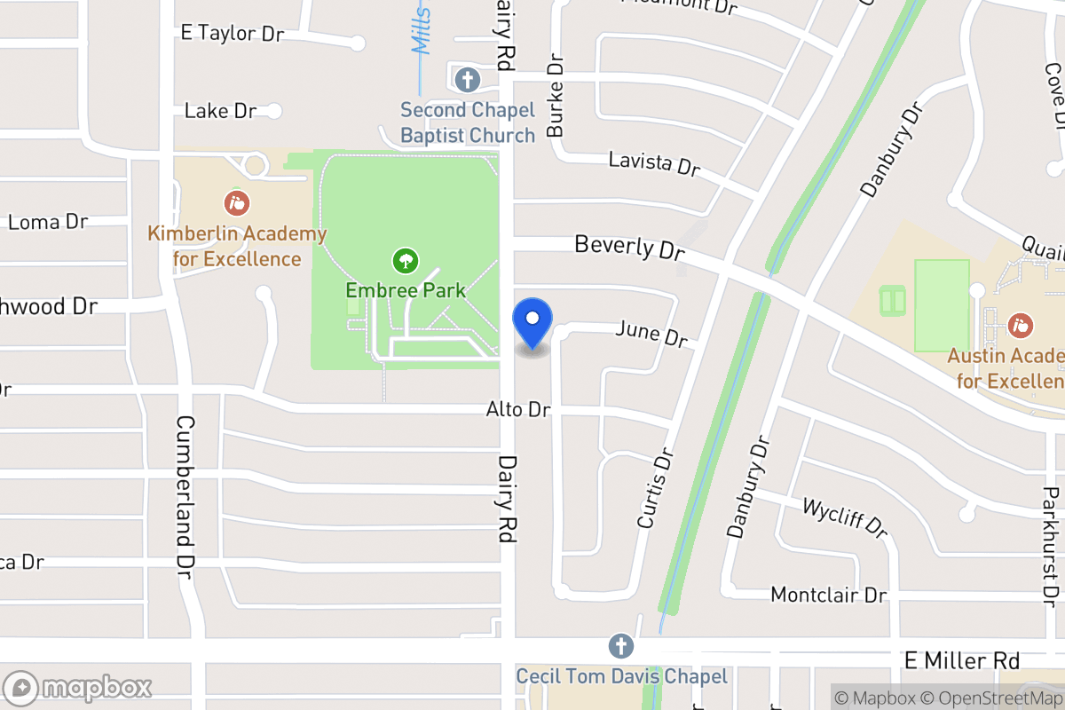 Map of 1709 Burke Dr