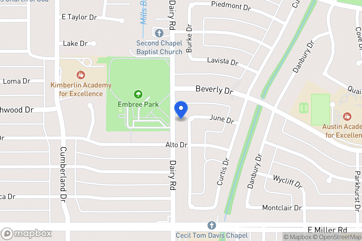Map of 1705 Burke Dr