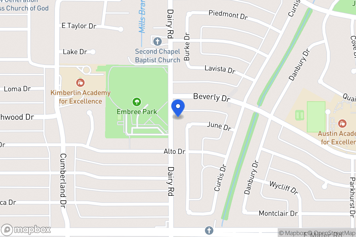 Map of 1701 Burke Dr