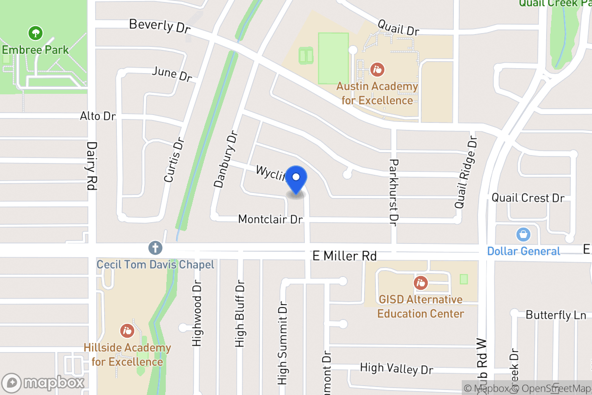 Map of 1122 Wycliff Dr