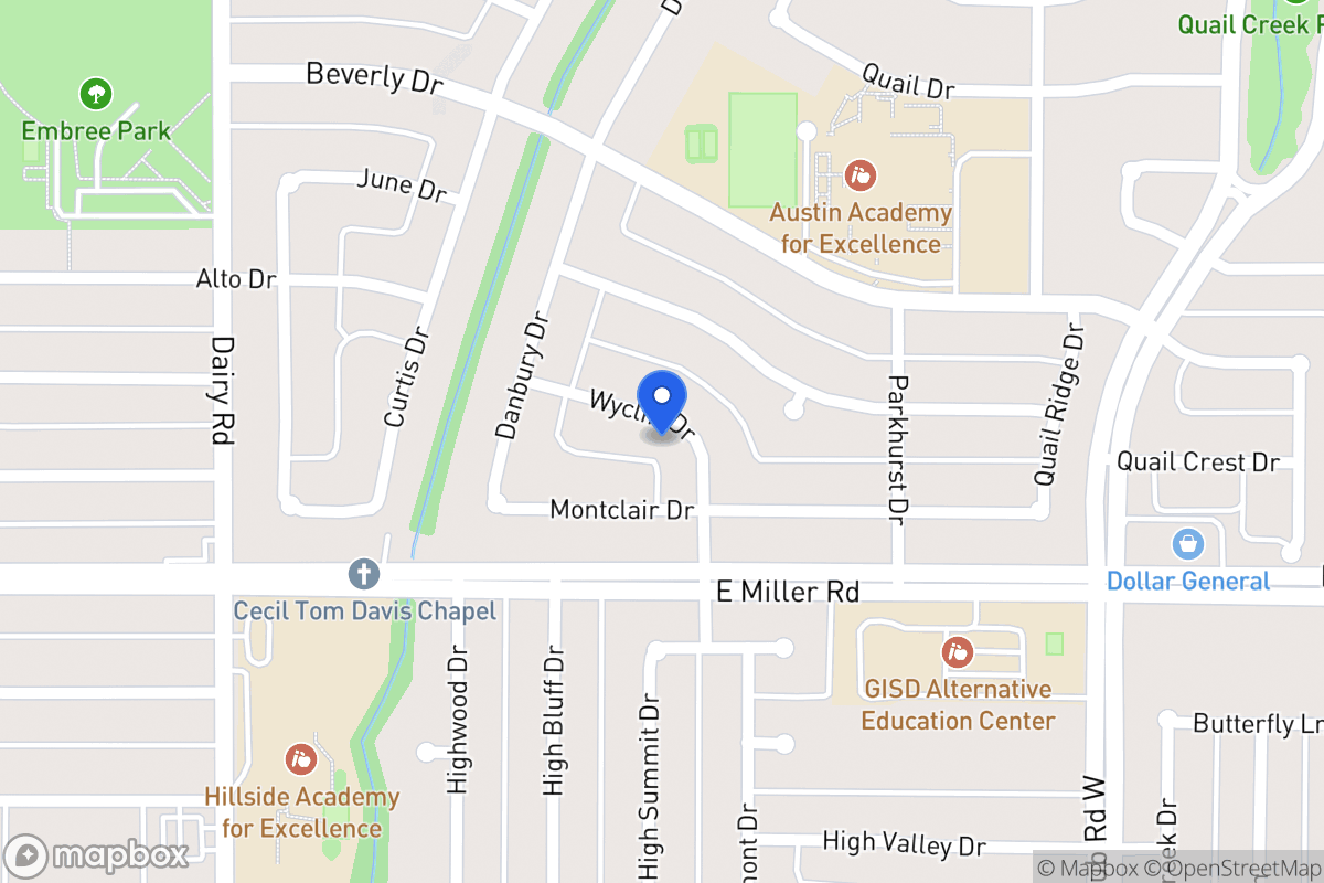 Map of 1118 Wycliff Dr