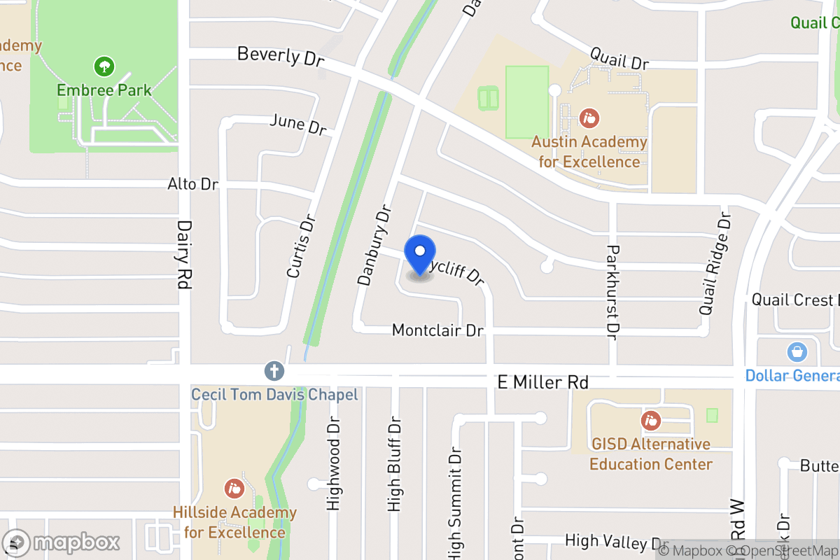 Map of 1106 Wycliff Dr